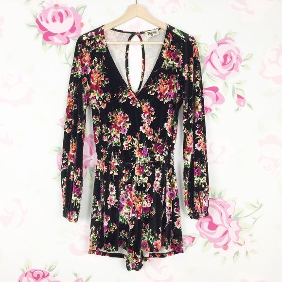 Show Me Your MuMu Pants - Show Me Your Mumu Floral Velvet Kelsey Romper XS